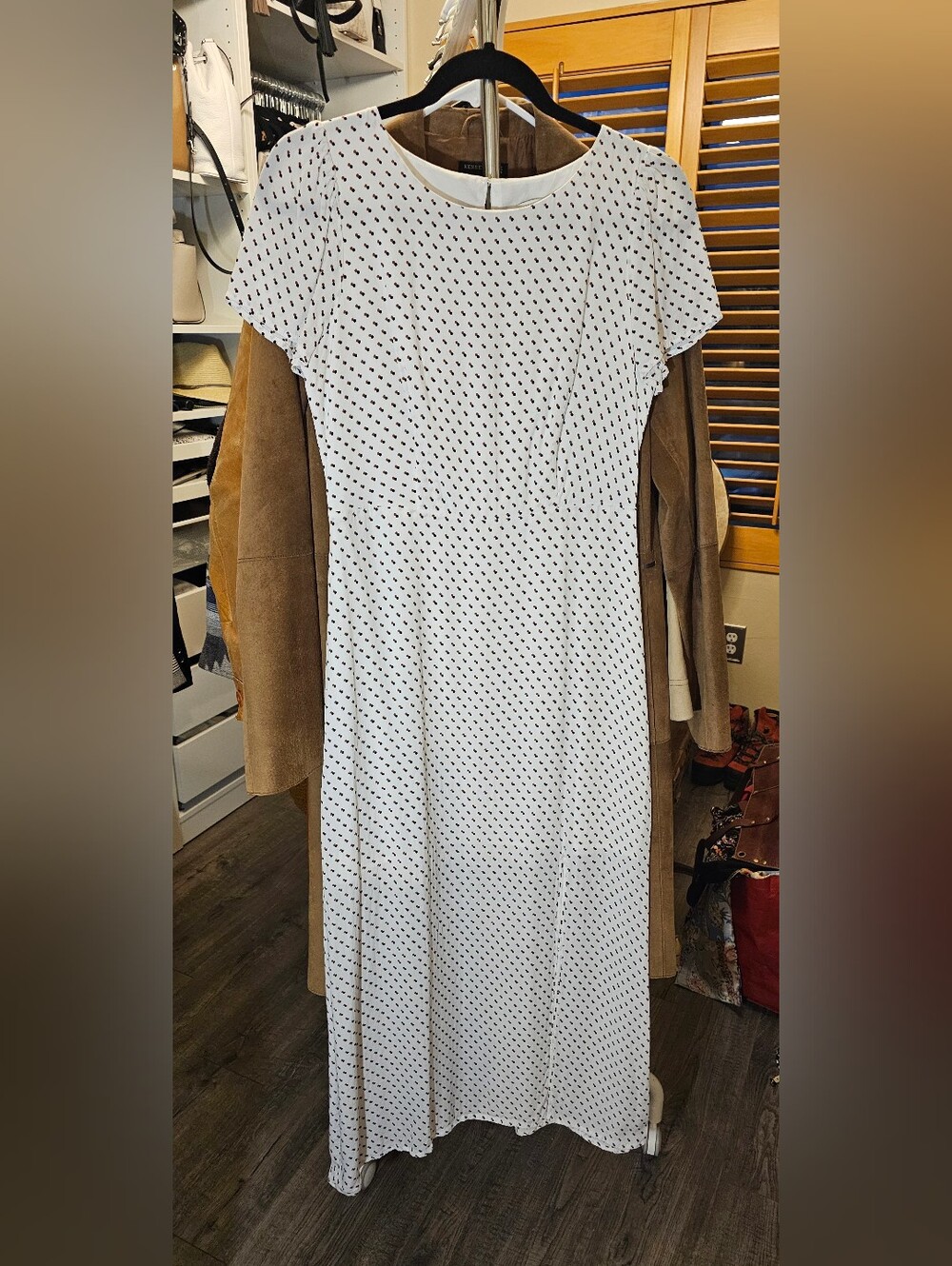 Express, White Polkadot Midi Dress. Size S.